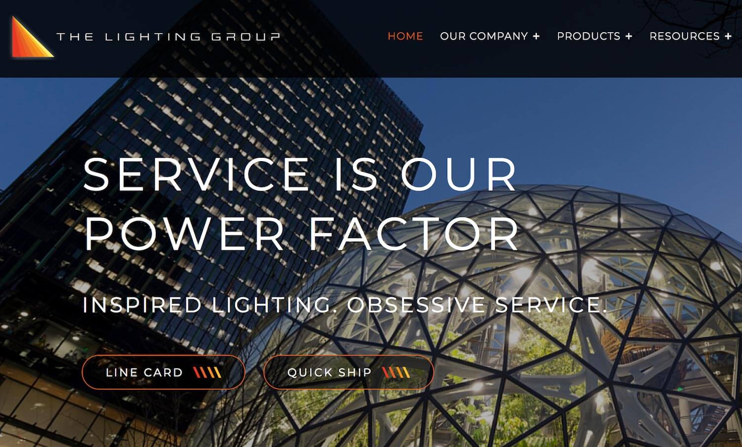 The Lighting Group Website with Copy by April May June